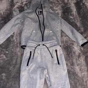 Gray Zip-Up Hoodie & Sweatpants